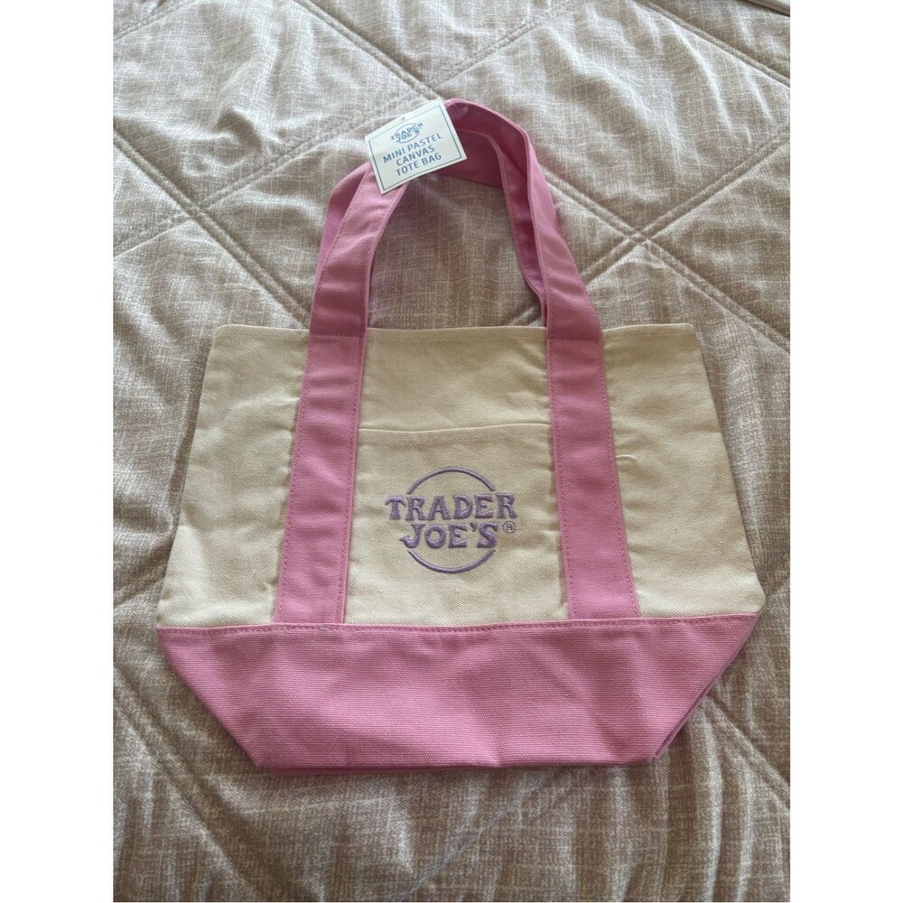 Trader Joe's: Pink Mini Canvas Tote Bag - NWT, Unused - Limited Edition